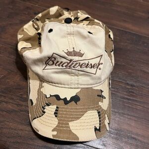 Adjustable camo NASCAR Budweiser hat